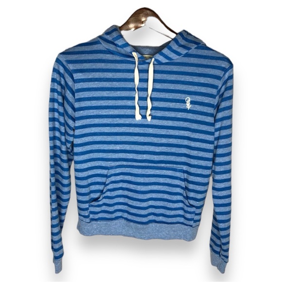 Obey Propaganda Blue Stripped Oversized Hoodie - Picture 1 of 4